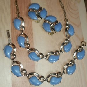 Vintage 'S&G 5th Ave' Gold/Sky Blue Suite